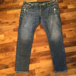 Silver jeans measure 20" across at waste 30 inseam